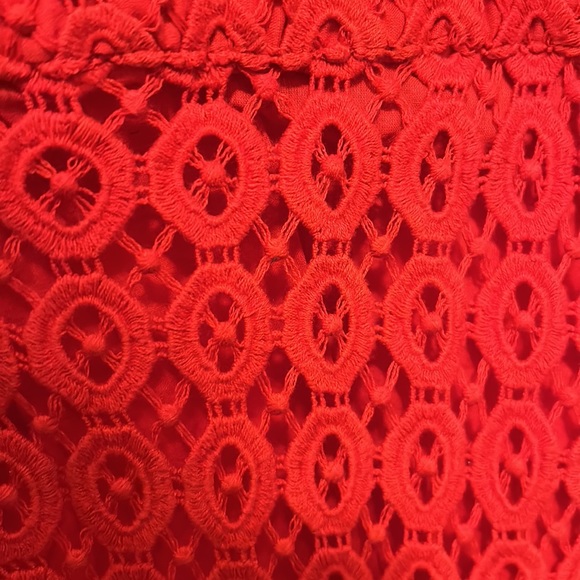 Anthropologie San & Soni Lace Mini Dress in Red -Size 6 - Picture 4 of 5
